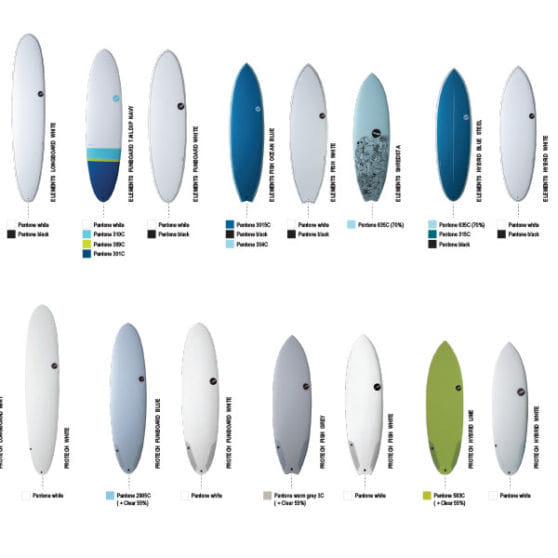 Nsp Board Pantone Colour Charts - Nsp Surfboards